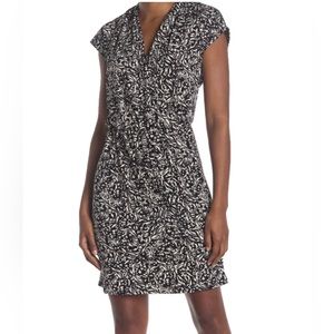 NWT Halston Black and White print dress stretchy hook and eye closure XL